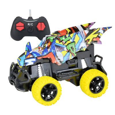 China RC Hobby 1:43 4 ch graffiti 2.4g rc racing car stunt car remote control toy light for sale