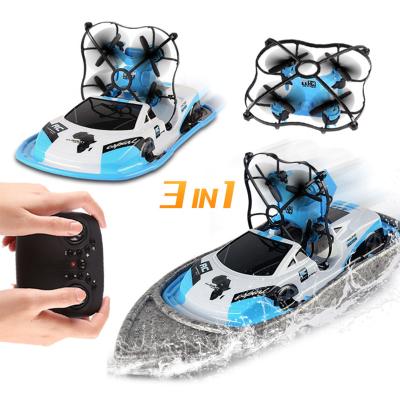 China RC Hobby Multifunctional 3 in 1 Remote Control RC Quadcopter Cars Drones Boat Toys for sale