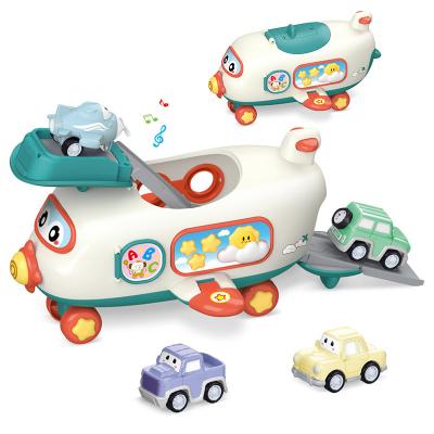 China Bring Toddler Baby Cheerful Carry On Education Track Cute Flat Toy Car Airplane With Music for sale