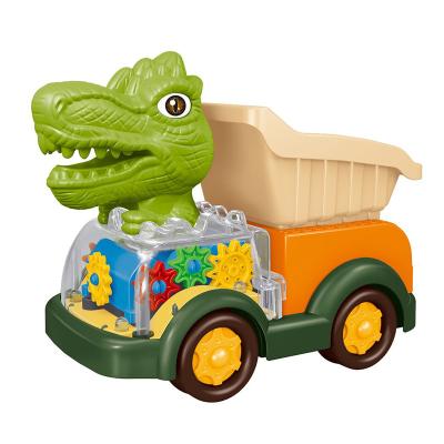 China Bring Joyful Carry Colorful Speed ​​Electric Dinosaur Car Truck Toy Kit Kids With Light Music for sale