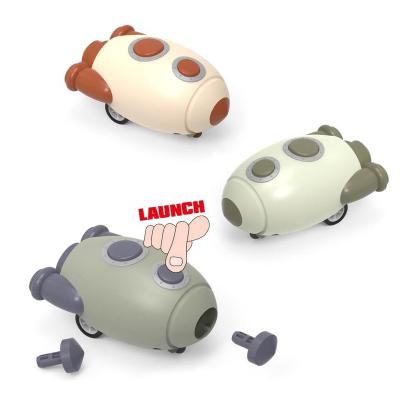 China Bring Baby Joyful Plastic Cute Interesting Press Small Rocket Car Launch Toys For Children for sale