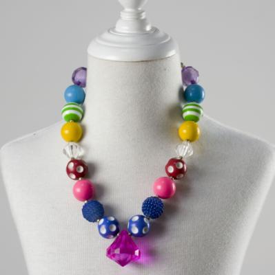 China Handmade Kids Children Bubble Gum Stylish Chunky Beaded Necklace for sale