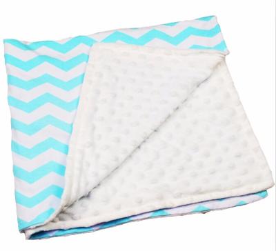 China White boutique anti-pilling newborn chevron printing wholesale minky dots baby blanket blanket for sale