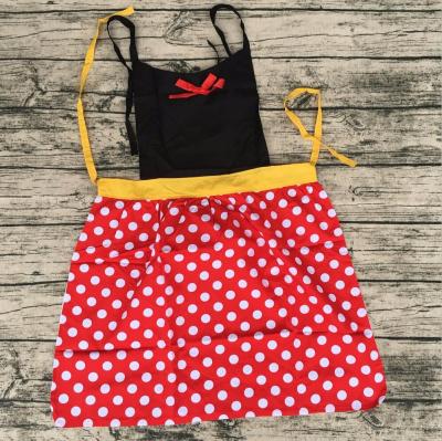 China 3-8ages Children Mickey Minnie Mouse Inspired Princess Kitchen Apron Baby Kids Cotton Cooking Apron for sale