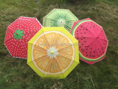 China DIY Plastic Cheap New Arrival Cute Fruit Slice Watermelon Orange, Strawberry, Kiwifruit Summer Sunshade Umbrella for sale