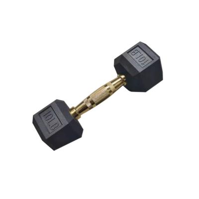 China Black Various Sizes 2.5/5/10/12.5/15/20/30/40/50kg Rubber Coated Weightlifting Dumbbell Hex Dumbbells Universal Available for sale