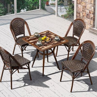 China Eco-friendly\UV Resistant\Water Proof\Weather Resistant Garden Furniture Sets Full Set Of Tables And Chairs Furniture Table Balcony Outdoor Patio Furniture Set for sale