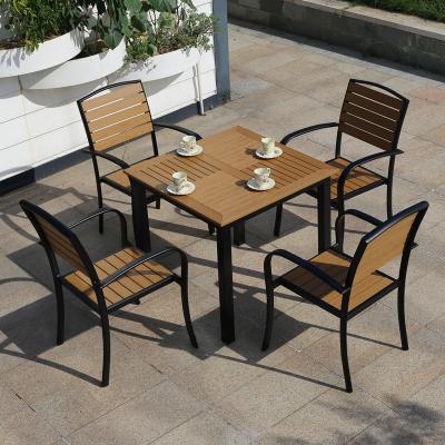 China Wood-Plastic Composites (WPC) Waterproof Outdoor Garden Table And Chairs for sale