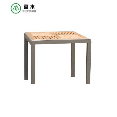 China Waterproof Home and Outdoor Wood Plastic Composite Use 4 Person Square Wood Look Dining Table for sale