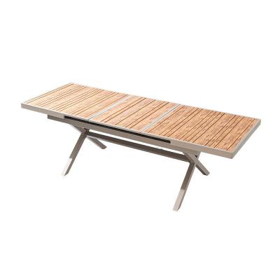 China Foshan factory extension WPC environmental friendly waterproof wooden dining table for 8-10 people for sale