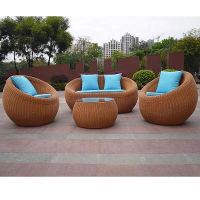 China UV-Resistant Furniture Set Outdoor Modern Garden Rattan Sofa Set Round Egg Wicker Outdoor Table for sale