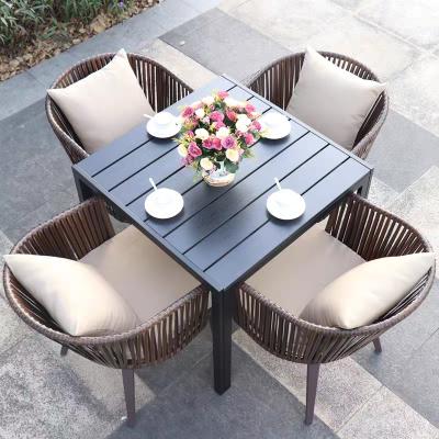 China Modern Rattan Outdoor Furniture Sofas Modern Garden Rattan Dining Chair Dining Set Luxury Classic Dining Table Home Furniture for sale