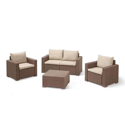 China Eco-Environmentally Rattan Pattan Wicker Sofa Set Easy Combined New And Outdoor Rattan Furniture Craft PP Indoor 1+2+3+Outdoor Plastic Table Log for sale