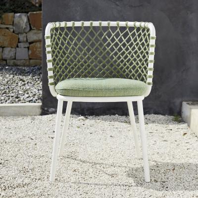 China Eco-friendly\UV Resistant\Water Proof\Weather Resistant Aluminum Rope Grid Chair Morden Weaving Outdoor All Weather Used Chair for sale