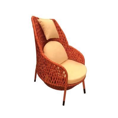 China Super Comfortable Hotel Patio Furniture Rattan Wicker Outdoor Garden Armchairs High Back Leisure Lounge Chair for sale