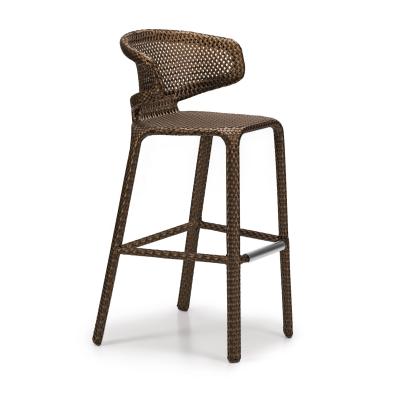 China Modern High Quality Waterproof Large Wicker Cafe Barstool Modern Rattan Barstool for sale