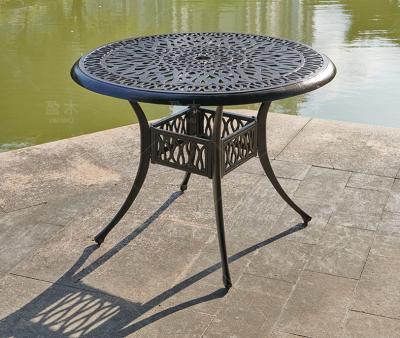 China Modern Metal Use Fire Retardant Waterproof All Weather Cast Aluminum Cave Round Table for sale