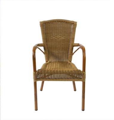 China Rattan Garden Chair Rattan High Back Armless Chair Modern Aluminum Wicker Chair High Back for sale