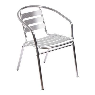 China Stacking Indoor And Outdoor Metal Chrome Chair Metal Durable Furniture Aluminum Armchair For Cafe Cafe Dining Used Chair for sale