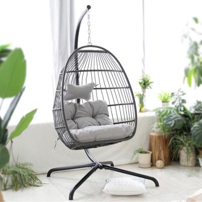 China Eco-friendly\UV Resistant\Water Proof\Weather Leisure Swing Chair With Stand Folding Removable Easy Carrying Swing Camping Chair for sale