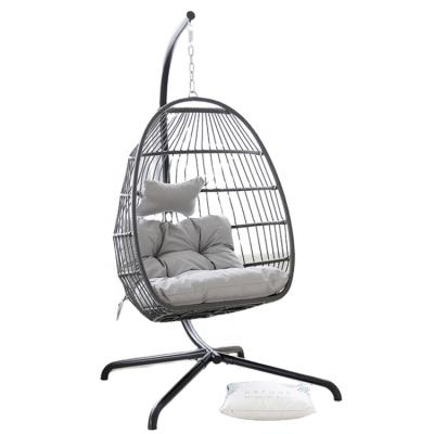 China Eco-friendly\UV Resistant\Water Proof\Resistant Outdoor Rattan Swing Chair Patio Weather Swing Swings Indoor and Outdoor Adult Egg Chair Hammock for sale