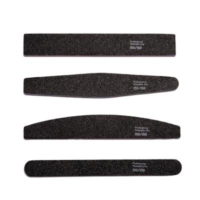 China OEM Wholesale Durable Professional Black Double Sided Nail Files 100/180 Grit Nail File Emery Board Washable Art Tools With for sale