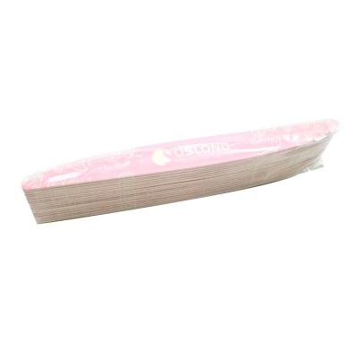 China 100/180 Washable Eco Friendly Cute Wood Double Emery Paper Pink Finger Nail File for sale