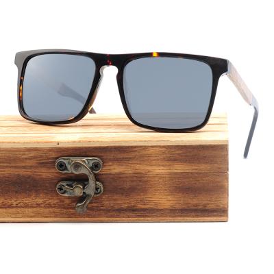 China Fashion Sunglasses Acetate Wooden Temple Frame Custom Brand Polarized Sunglasses for sale