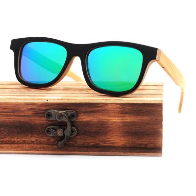 China Fashion sunglasses private label bamboo float polarized glass sunglasses uv400 protection bambu for sale