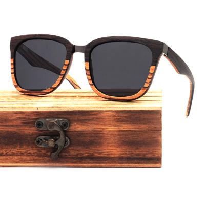 China Handmade Cellulose Wooden Frames Fashion Sunglasses With High Quality Wooden Polarized Sun Lenses for sale