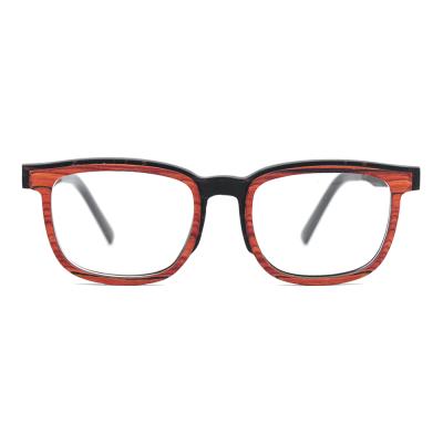 China Optical Frames Layered Eco - Friendly Luxury Handmade Wood Veneer Eyeglasses Optical Frames for sale