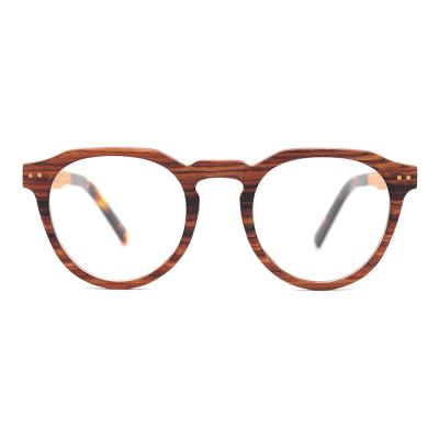 China Custom Logo Wooden Optical Frames Designer Fashion Handmade Wooden Eyeglasses Frames for sale