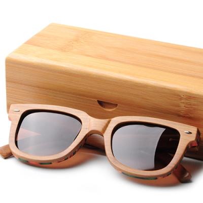 China High Quality Natural Bamboo Box Square Crate Sun Glass Eco-Friendly Case for sale