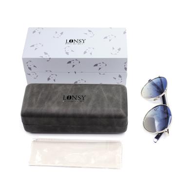 China Cardboard/PU/Iron Personalized Custom Branded Logo Sunglasses Cases Whole Set Eyewear Box for sale