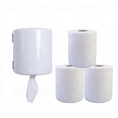 China Virgin Wood Pulps High Absorbency 20 33 37gsm 1 Roll Tissue Paper Material 2 Ply Center Pull Hand Towels for sale