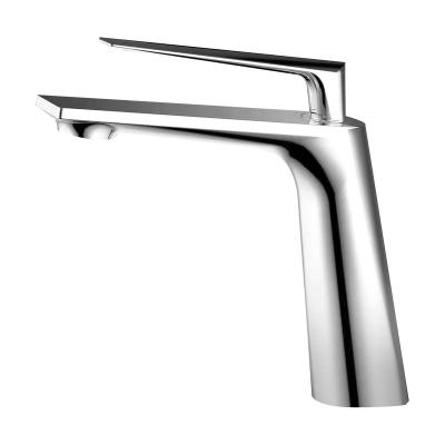 China Metered Brass Single Handle Basin Mixer Tap Bathroom Water Chrome Taps Hot And Cold Faucet for sale