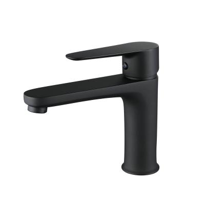 China Metered Faucets Black Basin Mixer Single Handle Basin Mixer Durable Bathroom Basin Faucet for sale