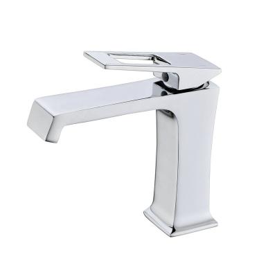 China Brass Metered Faucets Chrome Mirror Style Bathroom Faucet Hotel Washroom Countertop Full Mixer Taps for sale