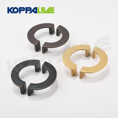 China Modern Furniture Hardware Half Round Pulls Soild Half Moon Brass Semicircle Ring Drawer Handle And Knob For Kitchen for sale