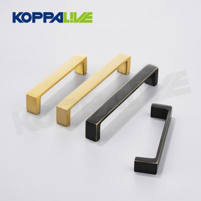 China Good Quality Contemporary/Modern/Minimalist Black Hardware Furniture Sideboard Brushed Solid Brass Cupboard Wardrobe Pulls Handle for sale