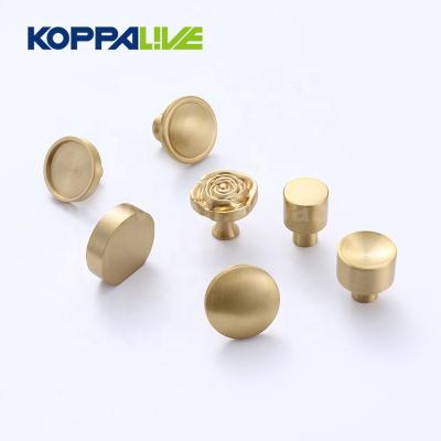 China Factory Direct Selling Furniture Hardware Contemporary Single Hole Closet Solid Brass Cabinet Drawer Pull Knob for sale