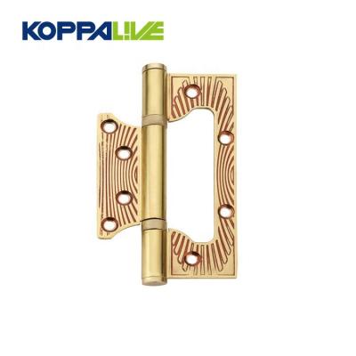 China Factory Direct Selling Solid European Asian Style Brass Plated Mother Iron Flush Door Butterfly Hinge Under for sale