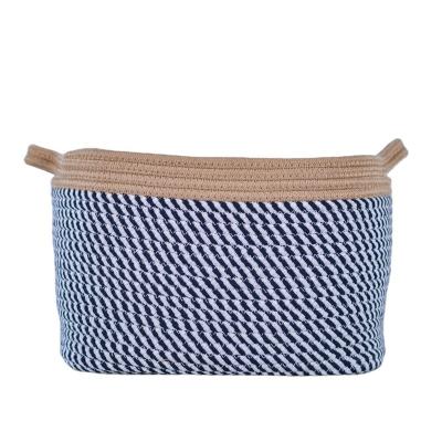 China Viable Wholesale Customized Sewing Line Cotton Bowl Shaped Rope Woven Storage Small Size Basket for sale