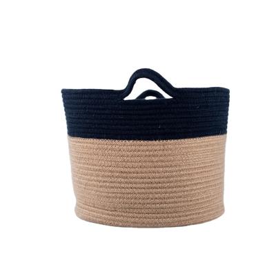 China Viable Manufacturers Customized All Kinds Of Size Color Cotton Rope Woven Storage Basket Baskets for sale