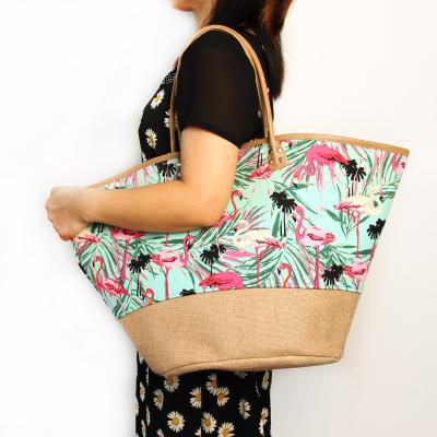 China 2022 Other Wholesale Organizer Ladies Bag Flamingo Summer Beach Bag Fashion Straw Women's Tote Bags for sale