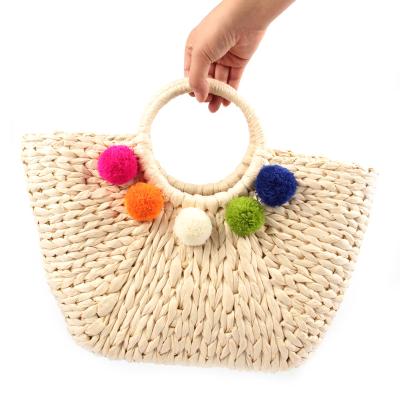 China Other belt for women girl travel beach straw bag stylish shoulder bag popular outdoor beach bag with soft shoulder for sale