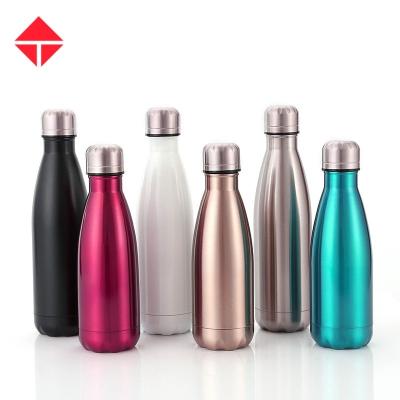 China Sustainable Reusable 17oz Stainless Steel Vacuum Insulated Double Walled Water Bottle Cola Shape Thermos for sale