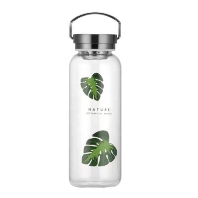 China 32 Oz Glass Water Bottle Wide Mouth Drink With Sleeve for sale