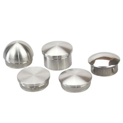 China High Quality AISI304/AISI316 Handrail Tube Dome Railing Fitting Stainless Steel Pipe End Cap for sale