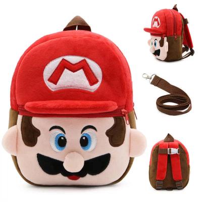 China Fashion Anime Cartoon School Backpack Mario Bros Kids School Bags For Boys And Girls Wholesale Anti-lost Super Mario Children School Bag for sale